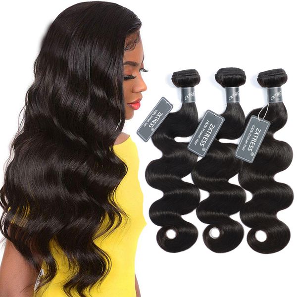 

brazilian body wave hair weave 1pcs 8a human hair bundles natural color virgin unprocessed peruvian malaysian indian hair straight 8-30 inch, Black