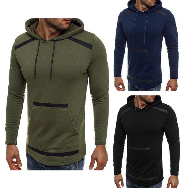 

men's hooded hoodies sweatshirt jumper outwear coat jacket, Black