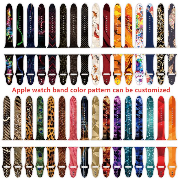 

новый дизайнер компании apple часы напечатаны силиконовый ремешок настроить для персональной настройки шаблона поддержки поколения watch4 ко, Black;brown