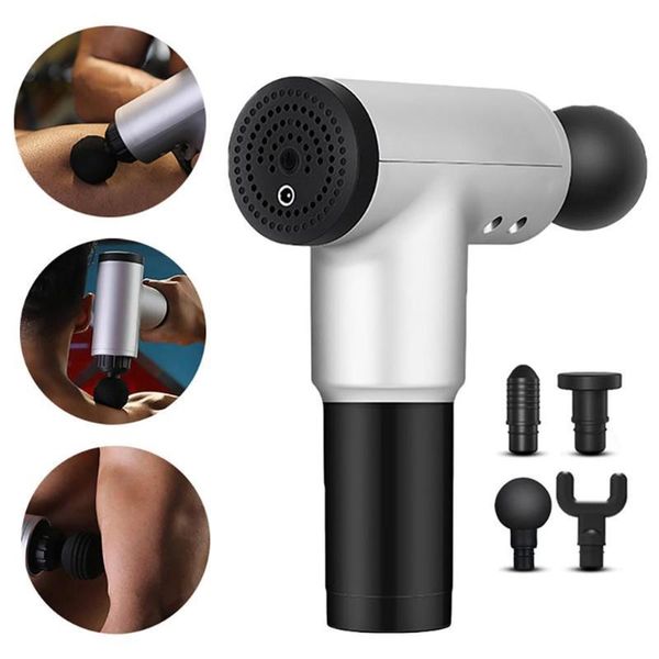 

6-gear electric deep tissue pure wave percussion massager gun handheld body fascia back massager muscle vibrating relaxing tool