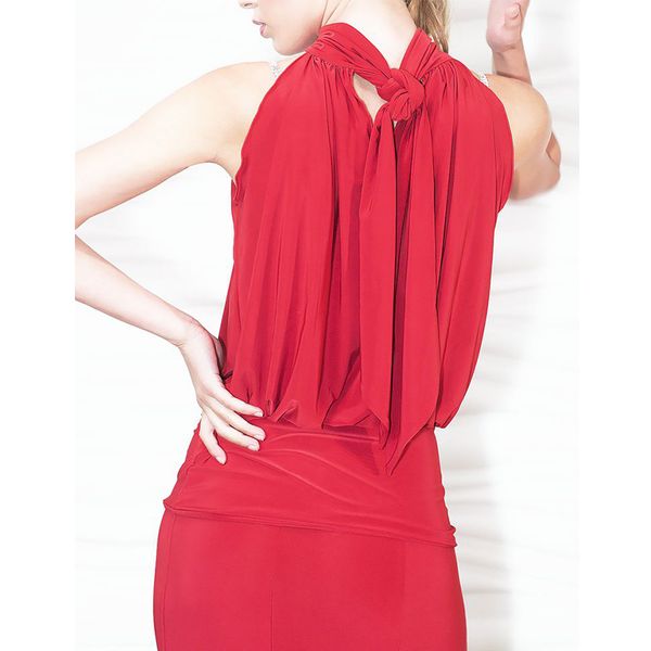 

2018 new women sleeveless ballroom latin dance cha cha samba performance/ practice dancing wear accept customize size, Black;red