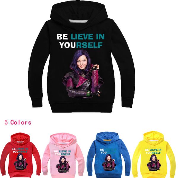 

kids hoodies child print believe in yourself cartoon doll hoodie streetwear hoodie sweatshirt boys and girls children's clothes, Black