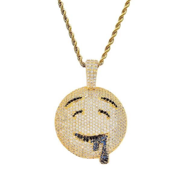 

хип-хоп аппетитное emoji кулон ожерелья для мужчин женщин роскошных бриллиантов мультфильма подвески 18k позолоченного медного циркона ожере, Silver