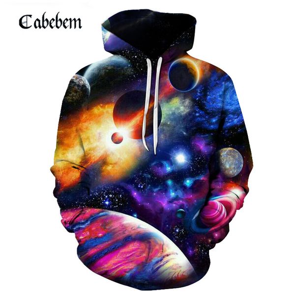 

new trend men hoodie 3d galactic space cosmos print sweatshirts geometry digital print hoodie punk casual sportswear for men, Black