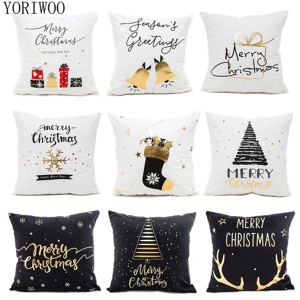 

yoriwoo merry christmas decorations for home snowflake pillow case white sofa decorative cushions xmas pillowcase christmas gift