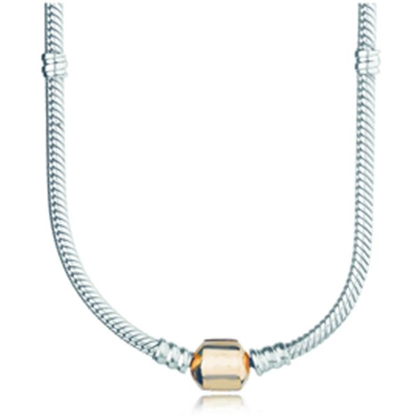 

2019 new 100% 925 sterling silver snake chain necklace fit charm beads for women fashion jewelry diy bracelet factory wholesale three