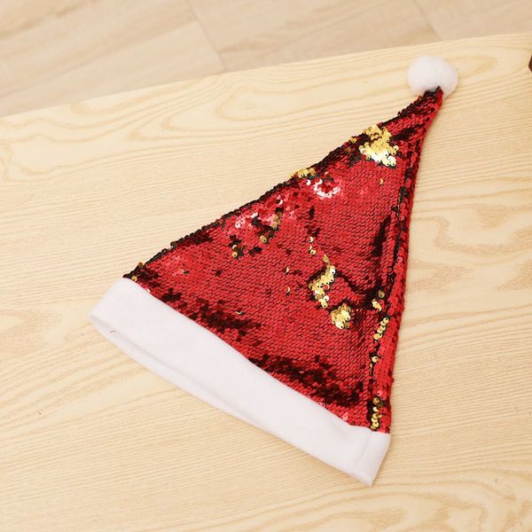 

christmas santa claus sequined hat xmas holiday print dots cap gift non-woven ball caps