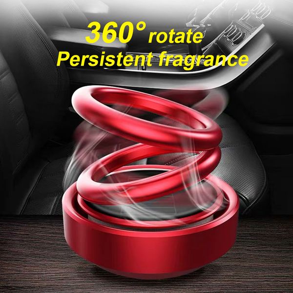 

accessories solar car fragrance rotating air freshener perfume diffuser double ring alloy suspension interior