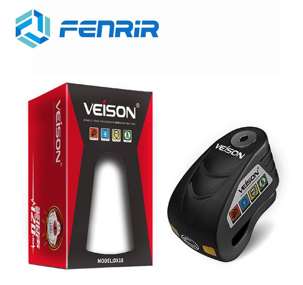 

veison 120db waterproof alarm padlock brake disc electric lock for motorcycle lock anti-theft bike warning security scooter