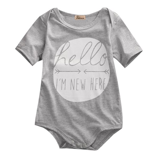 

newborn toddler infant baby boys girls cotton short sleeves printed bodysuit playsuit clothes outfits