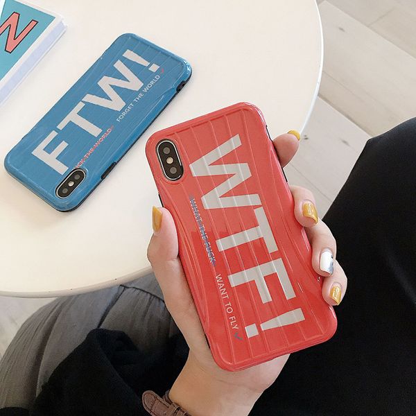 

wtf английский чехол для телефона внешний вид чемодана для iphone xs max xr 6 7 8 x plus боковой рисунок, покрывающий чехлы imd