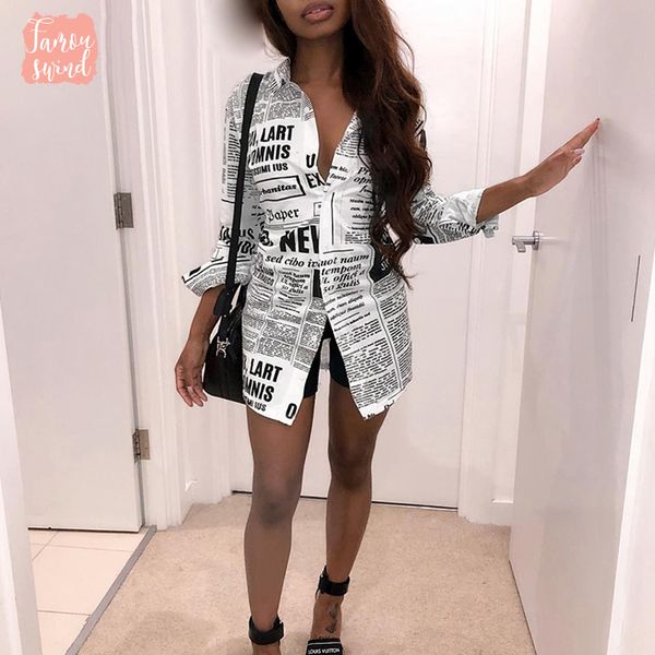 

газета печать письмо блузка рубашка с длинным рукавом женщин sexy офис урожай женщина блуза белая лето elegant белье топ ladies, White