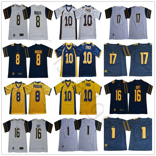 

ncaa california golden bears college #8 aaron rodgers 16 jared goff 1 melquise stovall 17 vic wharton iii 10 marshawn lynch football jerseys, Black