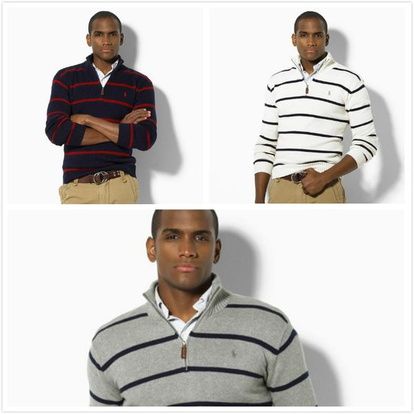 

luxury designer sweater ralph cardigan men sweater lauren long sleeve new striped mens designer jumper pony pattern brand polo sweaters, White;black