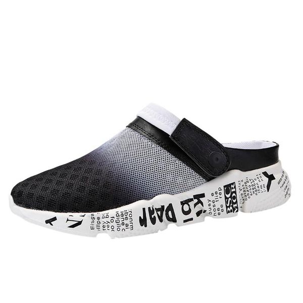 

summer mesh men shoes breathable sandals casual beach shoes flip flops men sandals beach comfortable plus size 39-46, Black