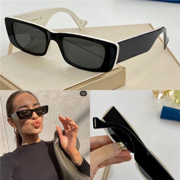 

new fashion designer woman sunglasses 0516 sunglasses color small square frame avant-garde popular style special glasses, White;black