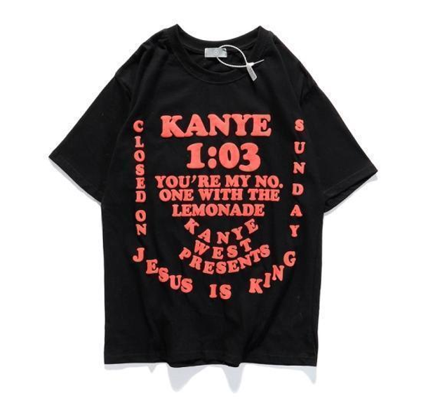 

20ss mens womens t shirts summer i feel like pablo tee short sleeve o-neck t shirt kanye west letter print tees male shirt hip hopb897#, Black;red