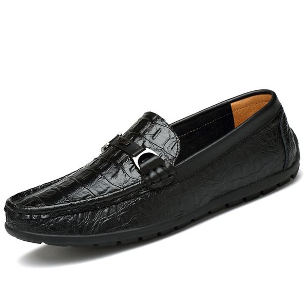 

Мужчины Мокасины Кожаные Мокасины Стиль Крокодил Мужская повседневная обувь Муж