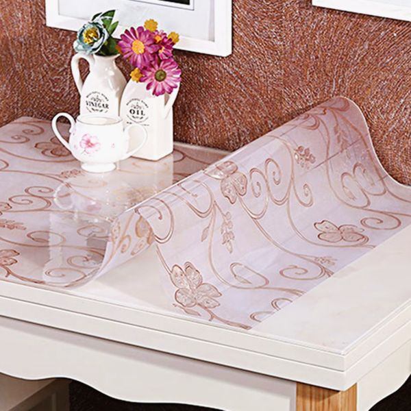 

2020 new arrival pvc table cloths with patterns table cover mat kitchen oil cloth glass soft cloth tablecloth crystal baord mats