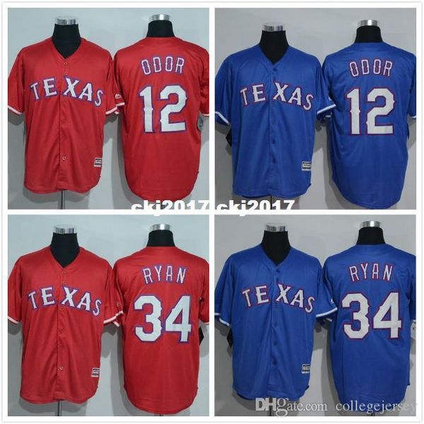 

2016 mens 12 rougned odor 34 nolan ryan blank jersey, Blue;black