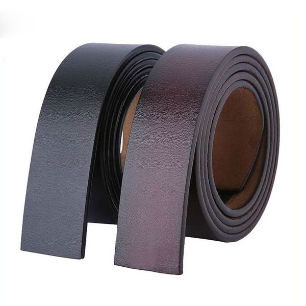 

100 - 120 140 150 160cm cowskin belts without buckle 3.5cm wide real genuine leather belt body men large size belt no buckle, Black;brown