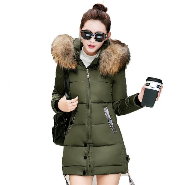 

winter parka women m-3xl plus size khaki red black europe and america long sleeve hooded slim plus thick warmth clothing lr387