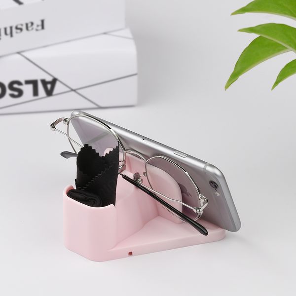

silicone standing eyeglass holder phone stand gadget storage docking for desk home office