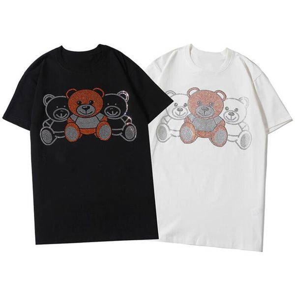 

20ss summer mens t-shirts with letters logo fashion italy brand tee shirts casual men women luxury with bears s-2xl available, White;black