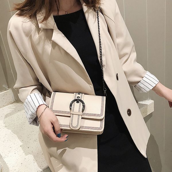 

женская мода сумка 2020 новый сумка малый квадрат корейский pure color chain shoulder