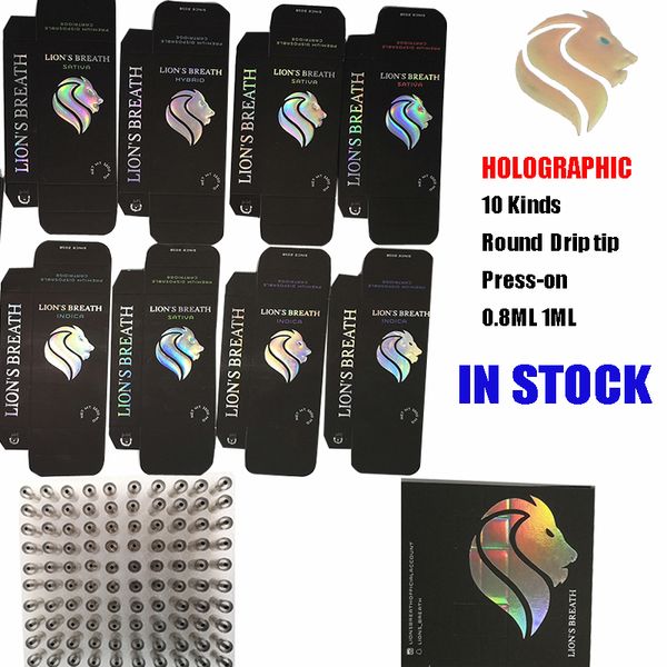 

Lions Breath Ceramic Vape Cartridge Packaging Empty Vape Pen 510 Thread Cartridges E Cigarettes Vape Carts 0.8ML 1ML Thick Oil Atomizer