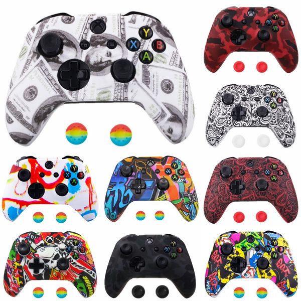 

vbhm5 protective silicone skin case for xbox one camouflage s controller protector water transfer printing x cover grips caps
