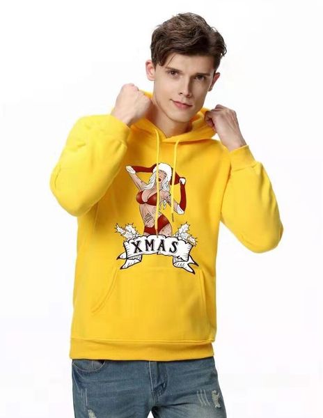 

christmas mens designer hoodie winter thick lovers luxury xmas hoodies women girl print sweartshirt streetwear hooded sweatshirts m-xxl, Black