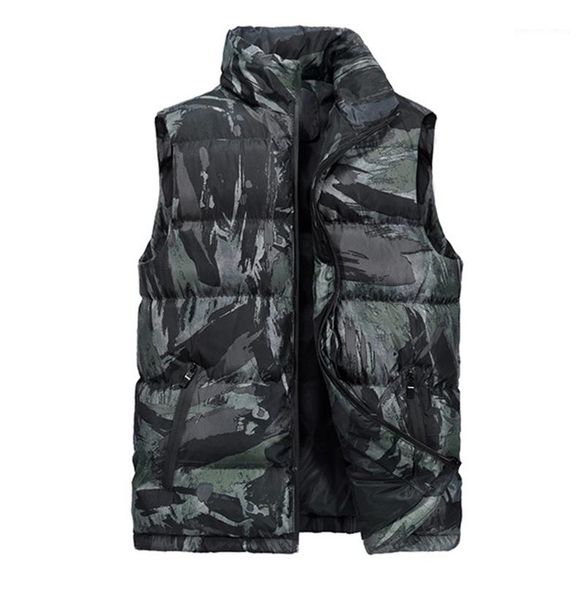 

mens vests camouflage stand collar casual male coats sleeveless solid homme outerwears with pockets autumn and winter, Black;white