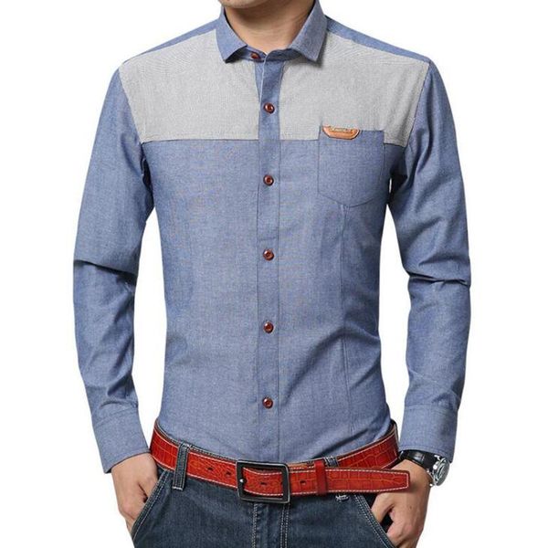 

2017 повседневная лоскутная рубашка для мужчин мода осень отложной воротник мужская рубашка с длинным рукавом однобортный мужской рубашка бе, White;black