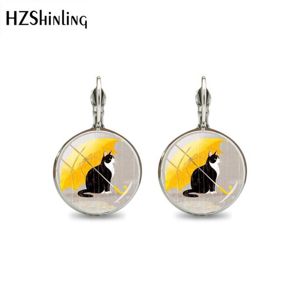 

new fashion steampunk earring the secret life of pets cats clip earring glass dome handmade friends jewelry earrings, Silver