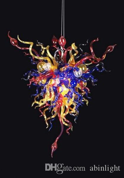 

100% ручной выдувного боросиликатного стекла люстра light art deco glass современные светодиодные лампы освещения большой отель выдувное сте
