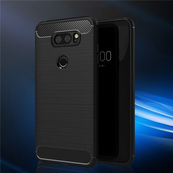 

для LG Q8 V40 X5 Q7 плюс углеродного волокна силиконовый мягкий чехол для телефона Q9 G7 Fi