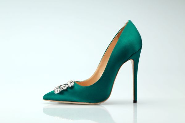 

female shadingbu leather heels, square drill tip shallow skin thin high heels, size; 34-42, green, Black