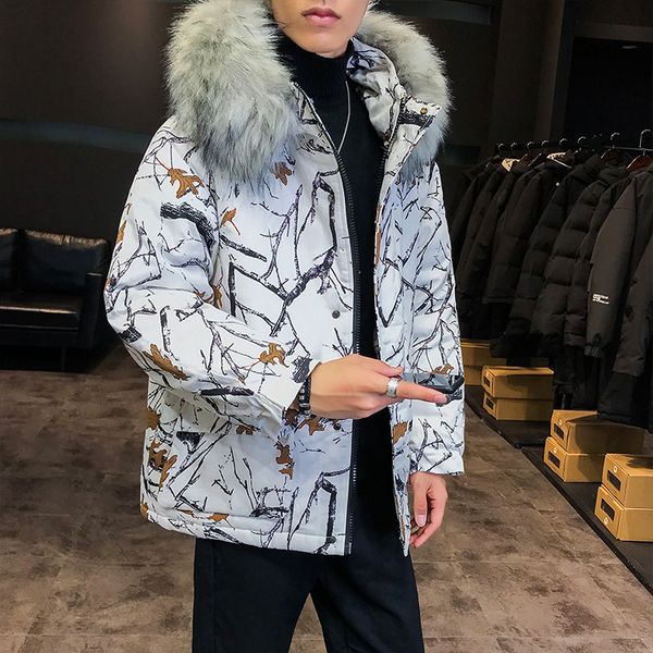 

streetwear camouflage winter jacket men hooded warm thick coat men fashion white mens jackets parka for male outdoor zipper, Black