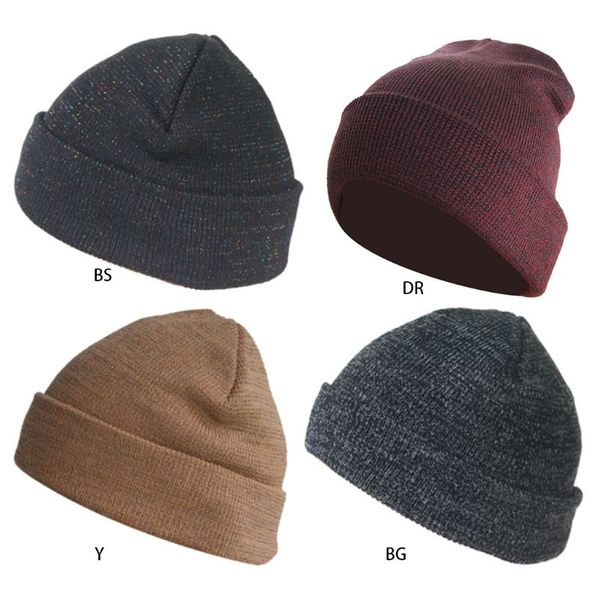 

men women metallic colorful knitted skull beanie hat winter autumn outdoor windproof ear warmer casual snow ski cuffed cap, Blue;gray