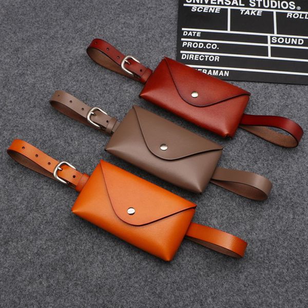 

fashion solid women waist bags genuine leather detachable women belt bags small fine belt woman waist bag luxury phone coin bag
