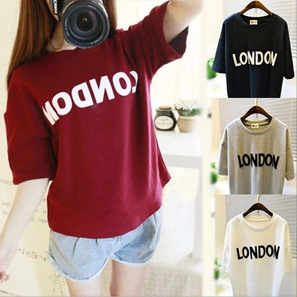 

t-shirt female summer harajuku bfwind letter short-sleeved t-shirt stylish loose slim versatile clothing student half-sleeve clothes, White