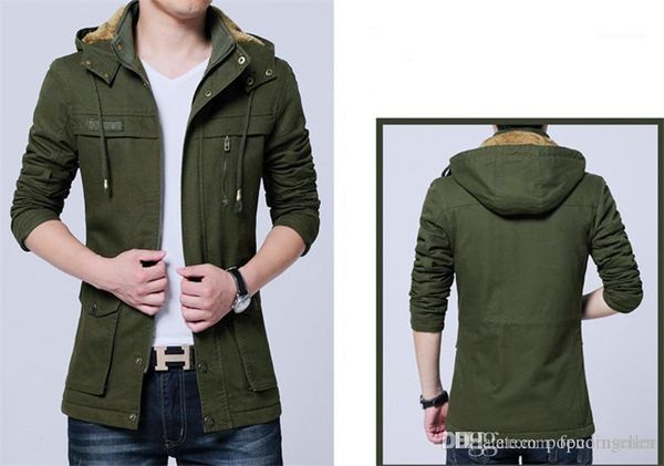 

fashion designer jackets long sleeved outerwear cotton padded outerwear winter warm gentlemen coats large size mens, Black