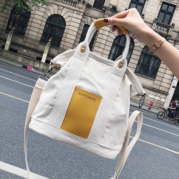

2018 года лето новых женщин крупнотоннажная canvas портативный свободное плечо сумка корейский дикий сумка canvas tote bag y190619