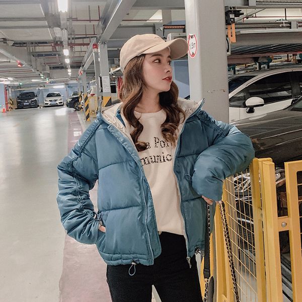 

2019 new autumn winter women fashion casual warm jacket female bisic coats lady overcoat woman parka jackets winter womens, Black