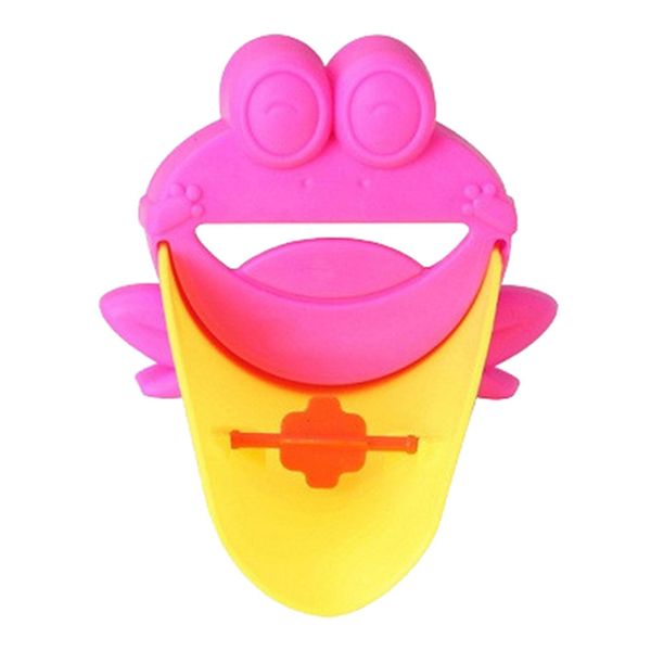 

children frog water faucet extender kids handwashing aid (rose red