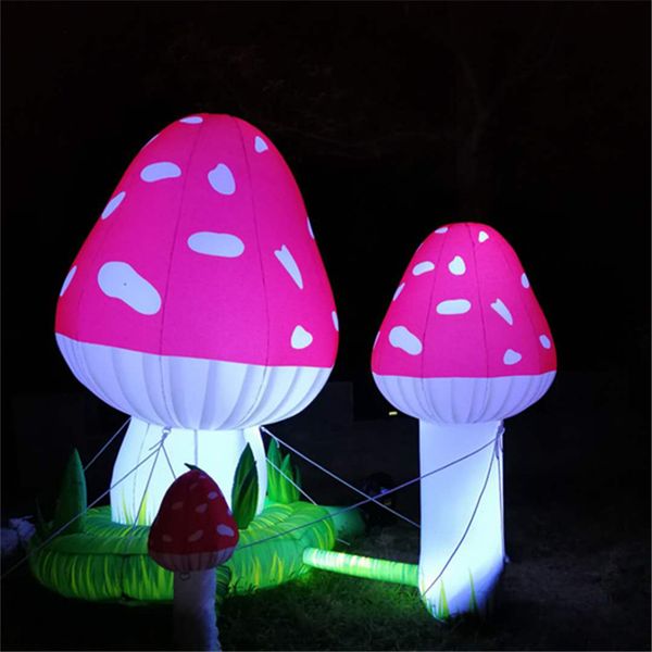 vendita all'ingrosso fungo gonfiabile gigante del palloncino di pubblicità leggera con il ventilatore e la luce del LED per la decorazione del nightclub o la decorazione di nozze