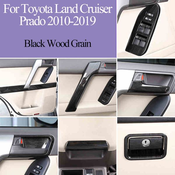 

black wood grain for land cruiser prado fj150 150 2010-2019 car interior decoration trim frame accessories