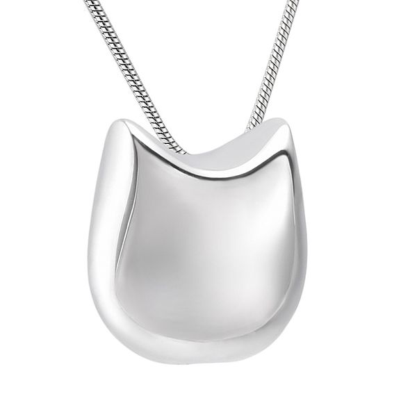 

ijd10009 silver cat head jewelry pendant stainless steel cremation urn necklace memorial ash keepsake locket pendant with chain jewelry