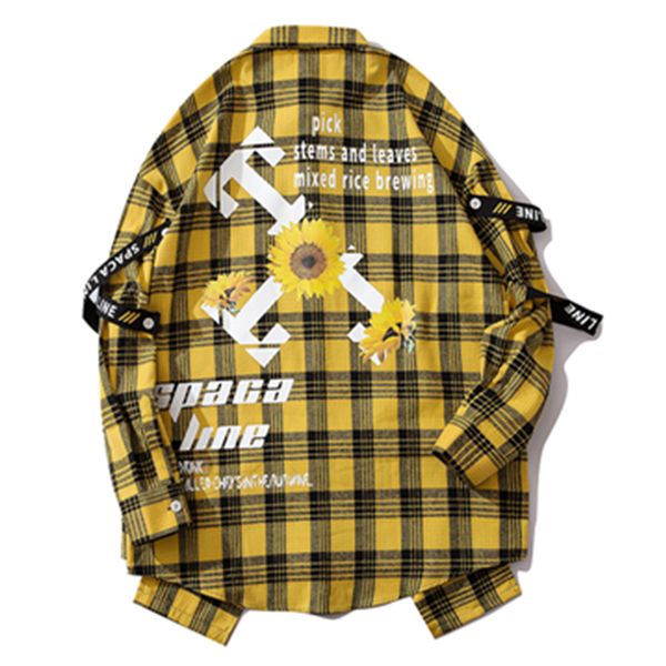 

plaid tooling shirt male retro ins hip hop loose couple long sleeve shirt bf coat male men fashion men 2018 cotton 50cs, White;black